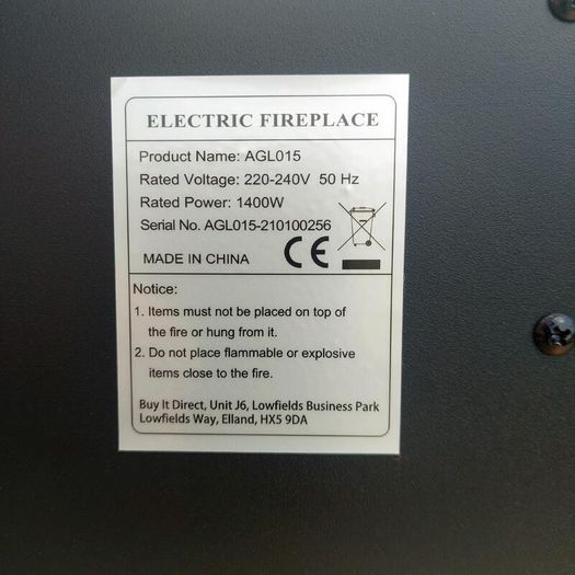 Electric LED Fireplace Heater - Multi-Colour Flame Effect - Excellent Condition