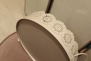 Chalk grey decorative metal display tray