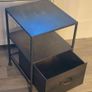 Pomax Home Collection Industrial Style Metal Designer Side Bedside Table Locker Drawer Image 4