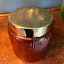 Vintage Amber Glass Candle Holder Image 4