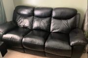 3 seater quality leather recliner sofa