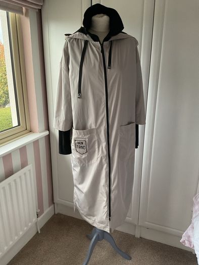 coat grey Naya lightweight coat with hood size 2 12/14