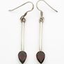 Vintage 925 Sterling Silver Garnet Earrings Image 3