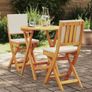 Bistro Set 3 pcs Brown Solid acacia wood Image 6