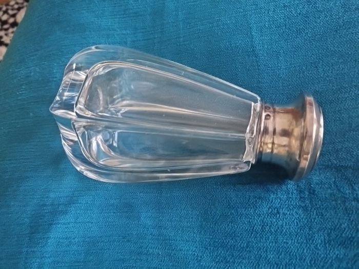 Vintage x large  1950s Silver Crystal Salt Cellar