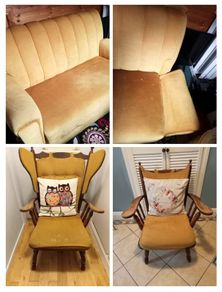 vintage couch and armchairs