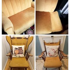 vintage couch and armchairs