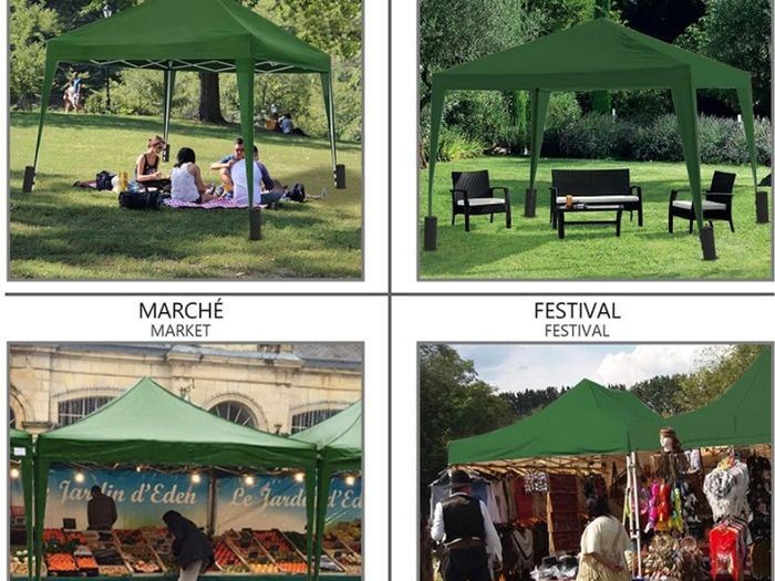 3x3m Pop Up Gazebo with 4 Leg Weight Bags, Folding Party Tent for Garden Outdoor, Green (FREE POSTAGE)