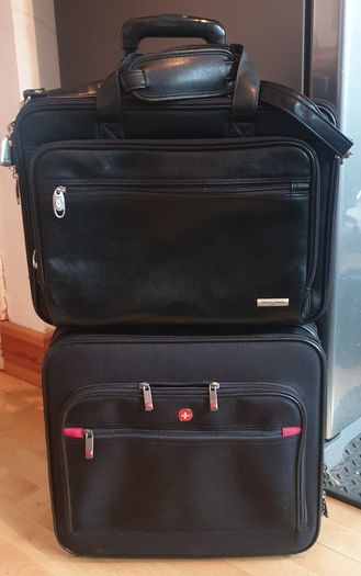 VALENTINO Paris Briefcase & SwissGear Wenger Business Case Roller & Valentino Paris Shoulder Case ( Over night Travel flight Case Luggage)