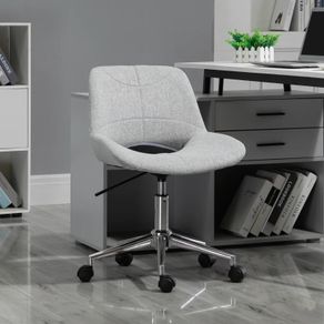 Office Chair, Height-Adjustable, 360-degree Swivel, up to 110 kg, Metal Frame, Light Gray, 49 x 56.5 x 73-82.5 cm
