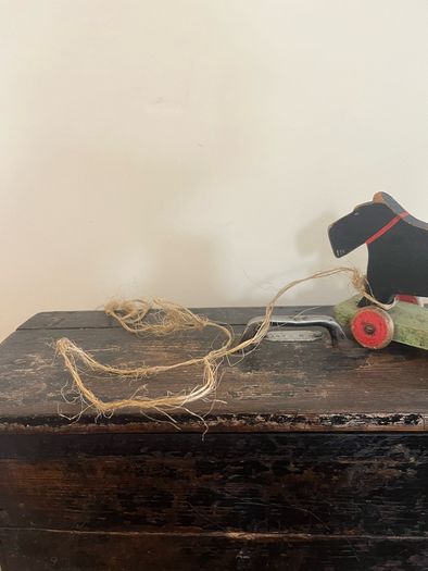 Antique Scratch built Toy Black Terrier Dog