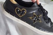 Rebecca Minkoff Michell black and gold leather trainers Sz 41 (Fit 8-8.5UK) - Rrp 195 - BNIB