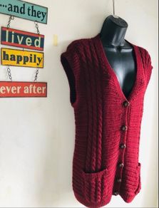Hand knit Aran cardigan