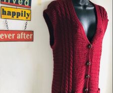 Hand knit Aran cardigan