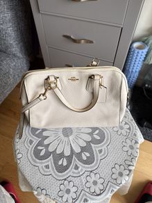 Authentic COACH Rowan Satchel - Cream/Chalk Leather