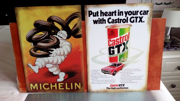 Castrol GTX classic car poster Michelin tyres large poster