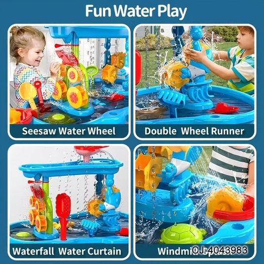 3/4 Tier Kids Sand And Water Table, 3-in-1 Sensory Play Table