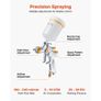 HVLP Air Spray Gun, Gravity Feed Paint Sprayer Gun with 3 Nozzles (1.3/1.4/1.7mm), 600ml Capacity Auto Paint Sprayer with Air Regulator for Automotive Primers, Clear Coats & Topcoats Image 4