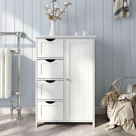 Bathroom Storage Cabinet with Drawers White