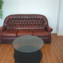 Chesterfield brown leather sofa