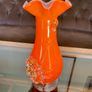 Vintage Orange Studio Glass Statement Vase Image 9