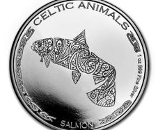 2021 Chad 500 Francs CFA 1 oz Silver Bullion Coin - Celtic Animals Salmon BU (In Capsule)