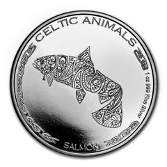2021 Chad 500 Francs CFA 1 oz Silver Bullion Coin - Celtic Animals Salmon BU (In Capsule)