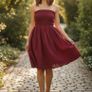 Next Cotton Bandeau Jersey Dress Dark Pink s. 10 Image 6
