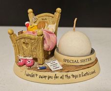 Vintage Christmas Ornament Candle with holder for Special Sister