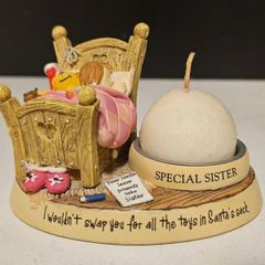 Vintage Christmas Ornament Candle with holder for Special Sister