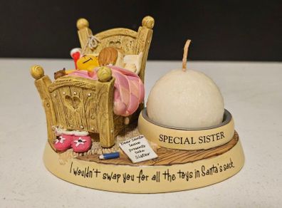 Vintage Christmas Ornament Candle with holder for Special Sister