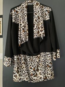 Black and leopard top