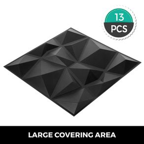 50x50cm 3D Wall Panel Self-Adhesive Tile White/Black 13Pcs Tiles PVC Wall Decorative Home Living Room Kitchen TV Backdrop