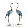 Crane Garden Ornaments, 2 PCS Garden Statue Set, Steel Garden Gifts for Patio Pond Landscape Decoration, Multi-Colour Image 3