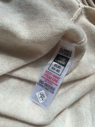 Beige cowl neck jumper plus size