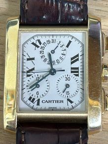 18ct Gold Mens Cartier Tank  Watch (Non-Working)