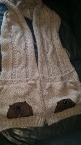 Beautiful River Island very large woolen scarf with Bears and pockets price include post