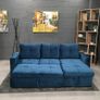 Blue velvet sofa with Storage Free delivery Image 5