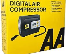 AA 12V Digital Tyre Inflator AA5502  For Cars Other Vehicles Inflatables Bicycles  Shows PSI BAR KPA 3/100 PSI Includes Adaptors, Black