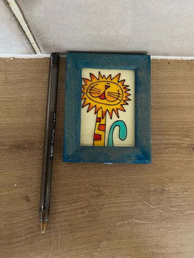 Hand Painted framed glass picture