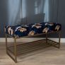 Mustard Eco-Leather Bench with Gold Metal Shoe Rack Image 3