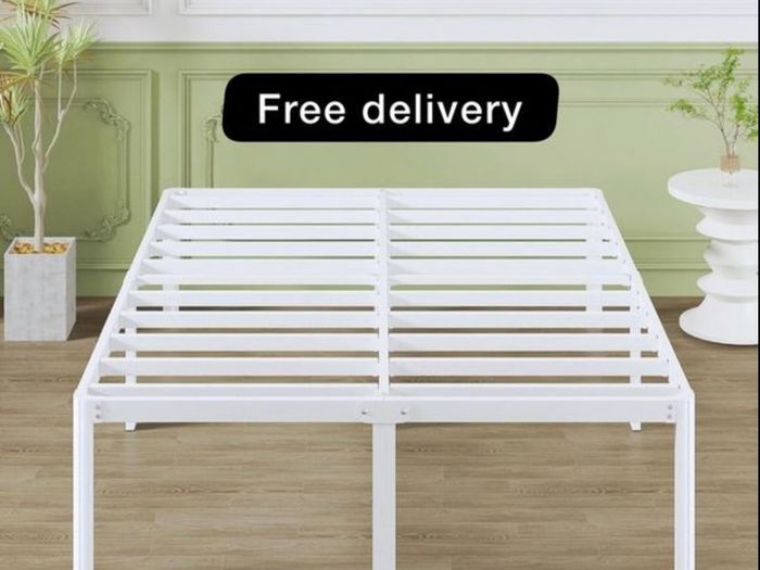 41 cm King Size Bed Frame with Rounded Corner Legs, 5ft Metal Platform