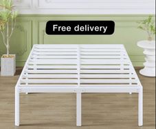 41 cm King Size Bed Frame with Rounded Corner Legs, 5ft Metal Platform