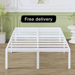 41 cm King Size Bed Frame with Rounded Corner Legs, 5ft Metal Platform