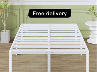41 cm King Size Bed Frame with Rounded Corner Legs, 5ft Metal Platform