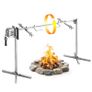 Electric Rotisserie Grill Kit, 8-Level Adjustable Height, 132lb Load Capacity, 38W Motor, Stainless Steel BBQ Spit for Outdoor Parties Image 2