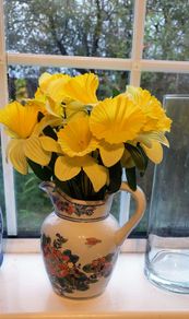 Faux Flowers in Pretty Jug.