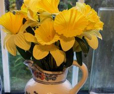 Faux Flowers in Pretty Jug.