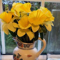 Faux Flowers in Pretty Jug.
