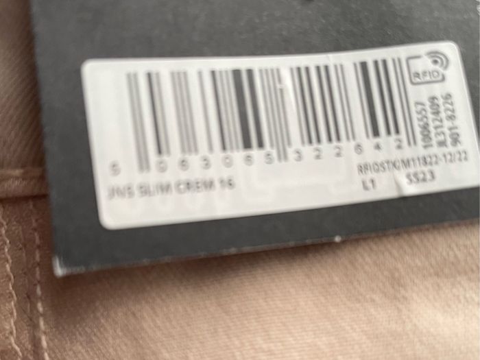 F&F jeans slim cream super soft cream mid rise size 16 - new